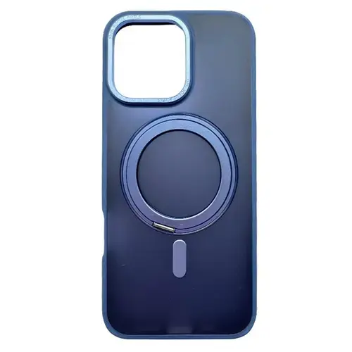 Husa Protectie Spate Lemontti LEMHSSMIXVIPMA Shield MagSafe pentru Apple iPhone 16 Pro Max, cu suport rotativ 360 grade (Albastru)