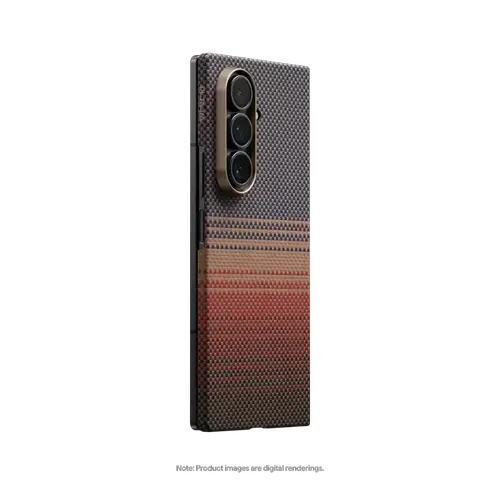 Husa Protectie Spate Pitaka FSFold7 pentru Samsung Galaxy Z Fold7 MagEZ 7, Ultra-Slim (Rosu)
