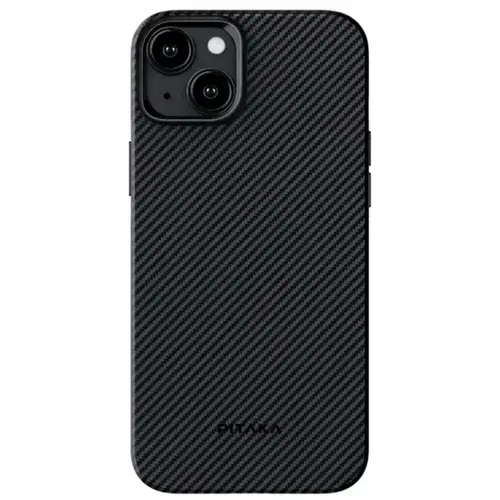 Husa Protectie Spate Pitaka MagEZ Pro 4 Aramida 600D compatibila cu Apple iPhone 15 Plus, MagSafe (Negru/Gri)