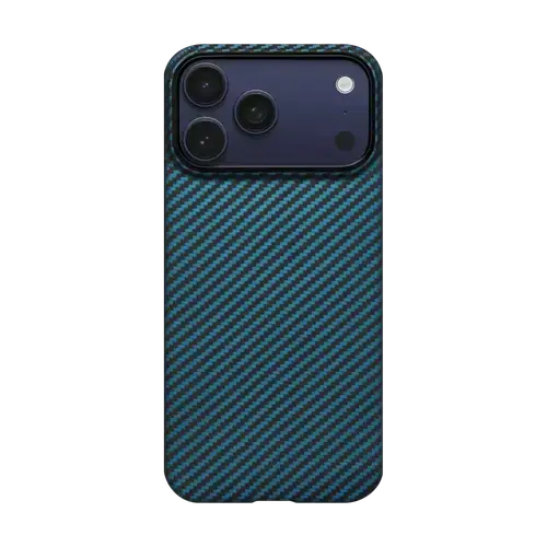 Husa Protectie Spate Pitaka pentru iPhone 17 Pro, MagEZ 7 Pro, 600D, Ultra-Slim (Negru/Albastru)