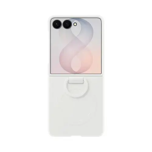 Husa Protectie Spate Samsung Silicon Ring Magnet Case EF-EF776CWEGWW pentru Galaxy Z Flip8 (Alb)