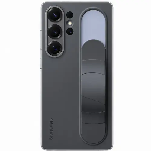 Husa Protectie Spate Samsung Standing Grip EF-GS938CBEGWW, pentru Galaxy S25 Ultra (S938), Silicon (Negru)