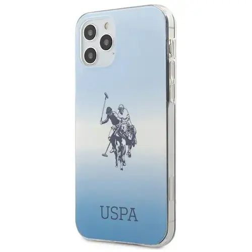 Husa Protectie Spate US Polo Assn Gradient Collection USHCP12MPCDGBL pentru iPhone 12 / 12 Pro (Albastru)