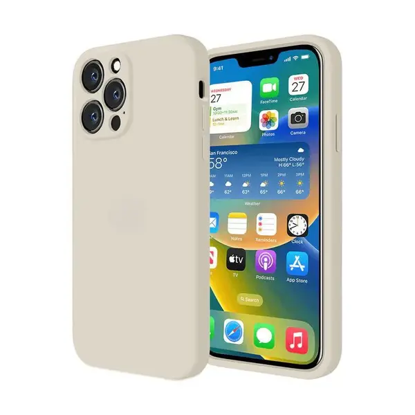 Husa Silicon Interior Microfibra Antique White Full Camera Apple iPhone 15 - Default Title
