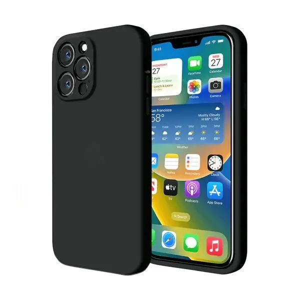Husa Silicon Interior Microfibra Black Full Camera Apple iPhone 14 Pro - iPhone 14 Pro