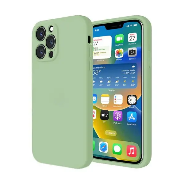 Husa Silicon Interior Microfibra Mint Full Camera Apple iPhone 14 Pro - iPhone 14 Pro