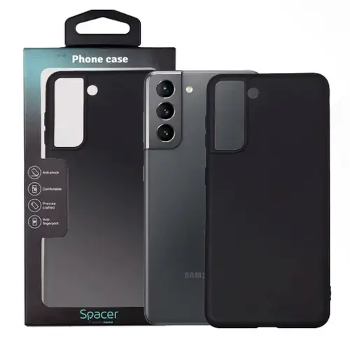 Husa Spacer SPPC-SM-GX-S21-TPU pentru Samsung Galaxy S21, Negru