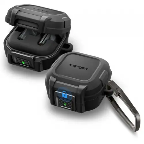 Husa Spigen Lock Fit pentru Samsung Galaxy Buds4 / Buds4 Pro, Neagra Mata