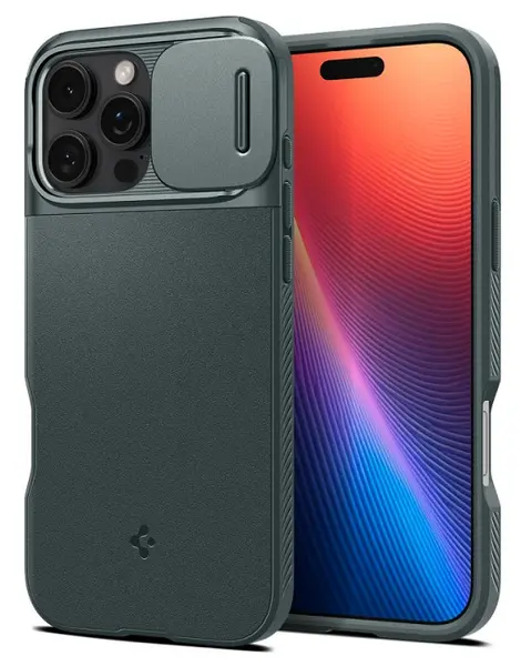 Husă Spigen - Optik Armor, iPhone 16 Pro Max, MagSafe, verde