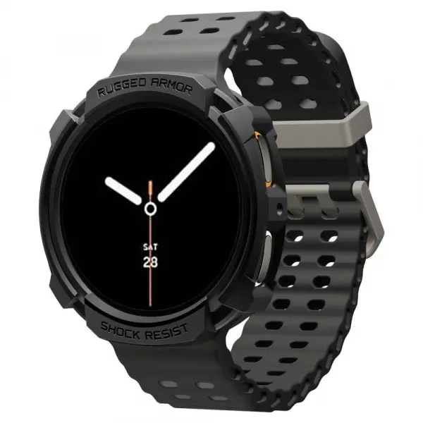 Husa Spigen Rugged Armor pentru Samsung Galaxy Watch9 / Watch8 44mm, Neagra Mata ACS10006