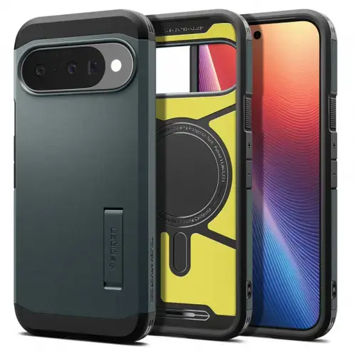 Husa Spigen Tough Armor MagSafe pentru Google Pixel 10 Pro / 10, Verde