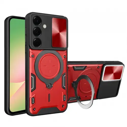 Husa Techsuit CamGuard Pro pentru Samsung Galaxy A56 A566 (Rosu/Negru)