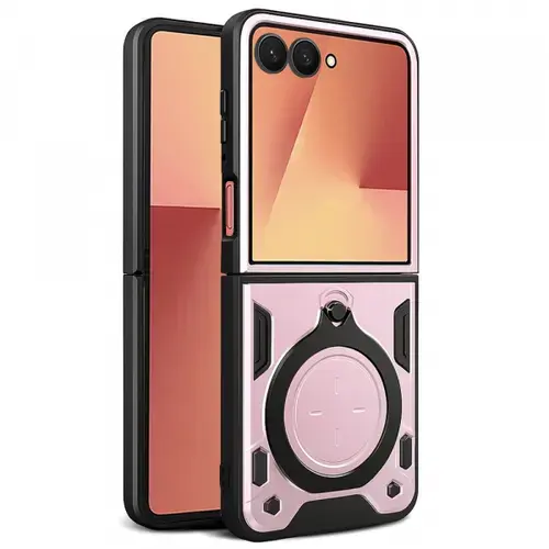 Husa Techsuit CamGuard Pro pentru Samsung Galaxy Z Flip7 F766, Roz/Auriu