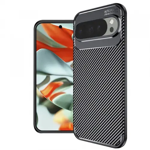 Husa Techsuit CarbonFiber pentru Google Pixel 9 Pro XL, Neagra