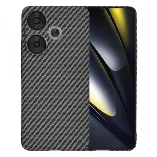 Husa Techsuit Carbonite FiberShell pentru Poco F6, Neagra