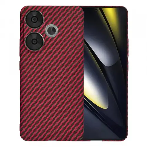 Husa Techsuit Carbonite FiberShell pentru Poco F6, Rosu