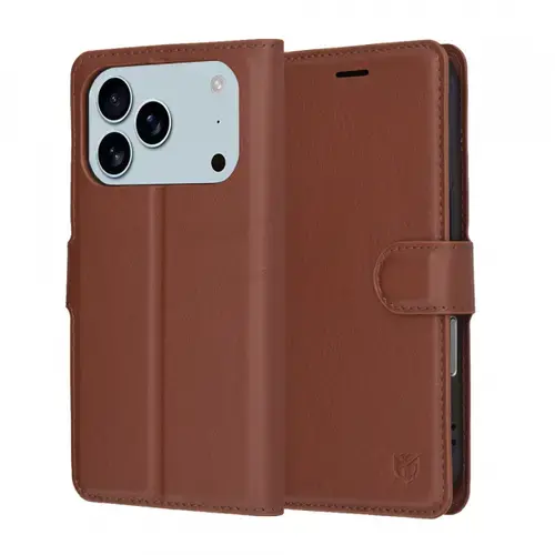 Husa Techsuit Leather Folio pentru Apple iPhone 17 Pro Max, Maro
