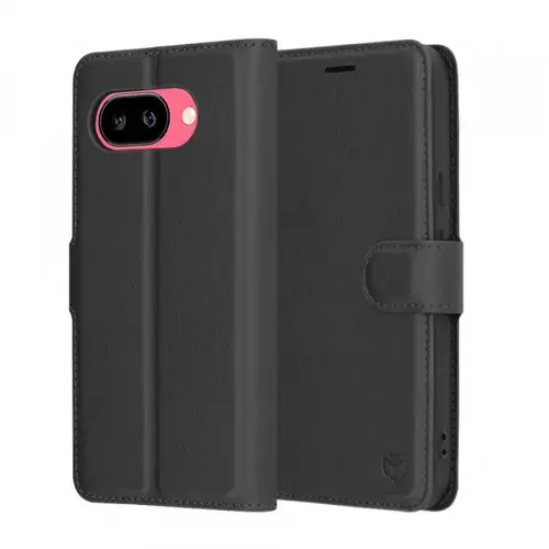 Husa Techsuit Leather Folio pentru Google Pixel 9a, Neagra