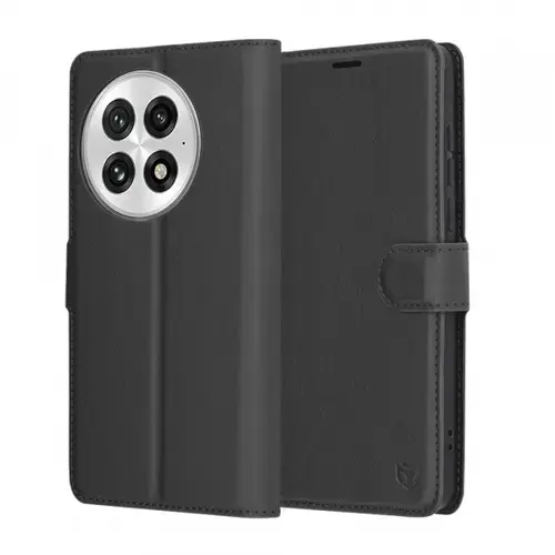 Husa Techsuit Leather Folio pentru OnePlus 13, Negru
