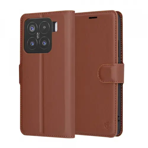 Husa Techsuit Leather Folio pentru Xiaomi 15 (Maro)