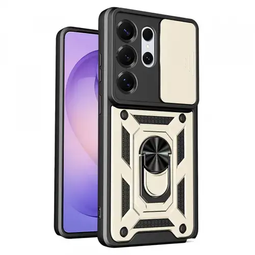 Husa Techsuit pentru Samsung Galaxy S26 Ultra, CamShield (Auriu/Negru)