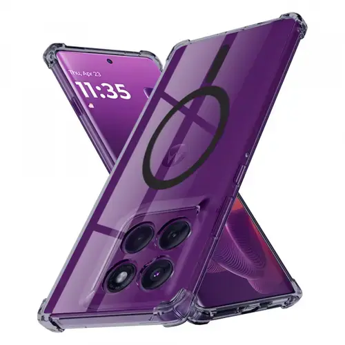 Husa Techsuit Shockproof Clear MagSafe pentru Motorola Edge 60 Pro, Neagra