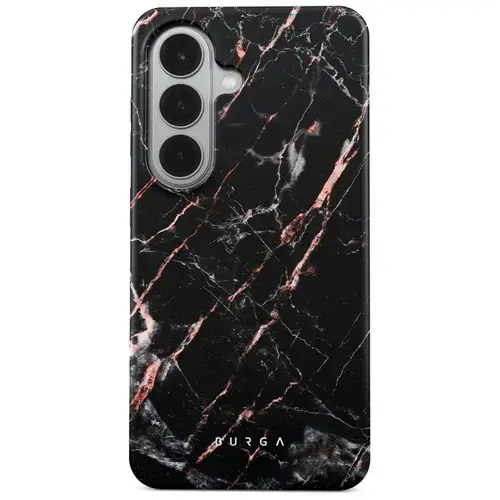Husa telefon Burga Dual Layer Magnetic Rose Gold Marble pentru Samsung Galaxy S26 Plus (Negru)
