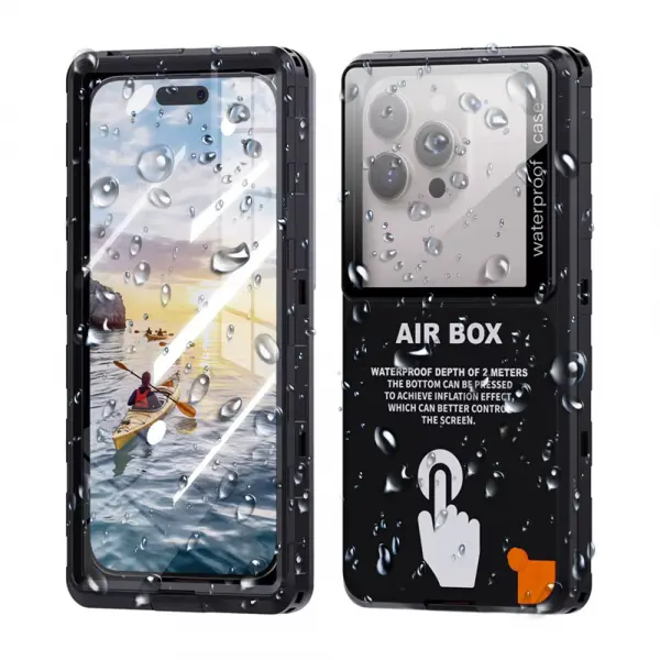 Husa Universala Waterproof pentru Telefon max. 6.9inch, ShellBox, AirBox, Neagra