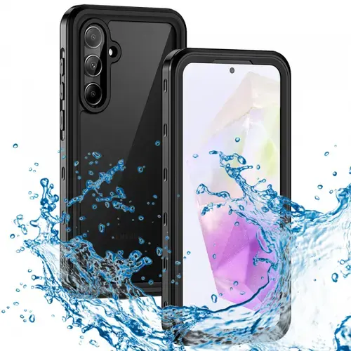 Husa Waterproof pentru Samsung Galaxy A35 5G A356, ShellBox, Neagra