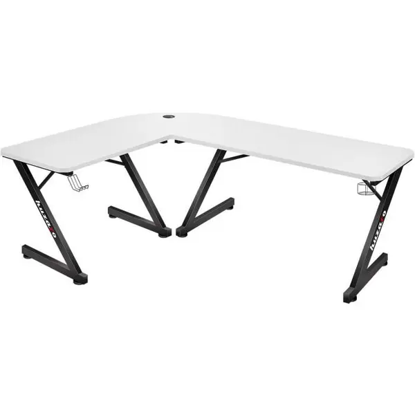 Huzaro Birou de colt, gaming, Huzaro Hero 7.0, Carbon, Reglabil, dimensiuni 154 x 117 cm, inaltime 72.5 cm, Alb