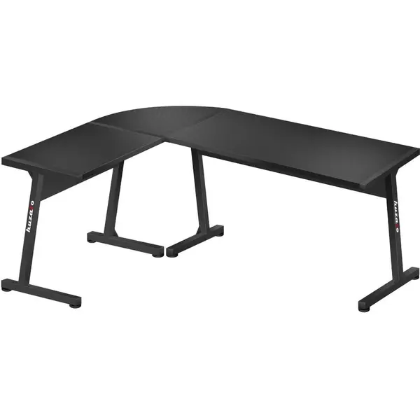 Huzaro Birou gaming de colt, Huzaro Hero 6.0, dimensiuni 147 x 112 x 74 cm, Otel, Picioare ajustabile, Negru