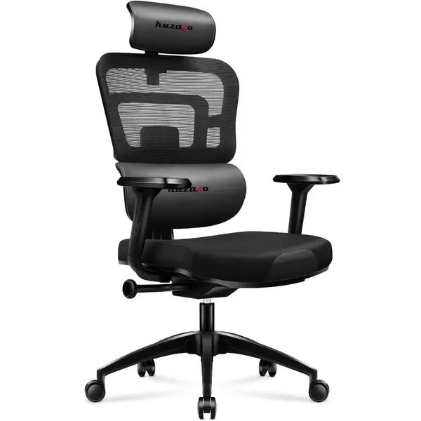Huzaro Scaun gaming Huzaro, Combat 7.0, Suport lombar, functia de inclinare a spatarului, Mesh/Piele ecologica, Negru