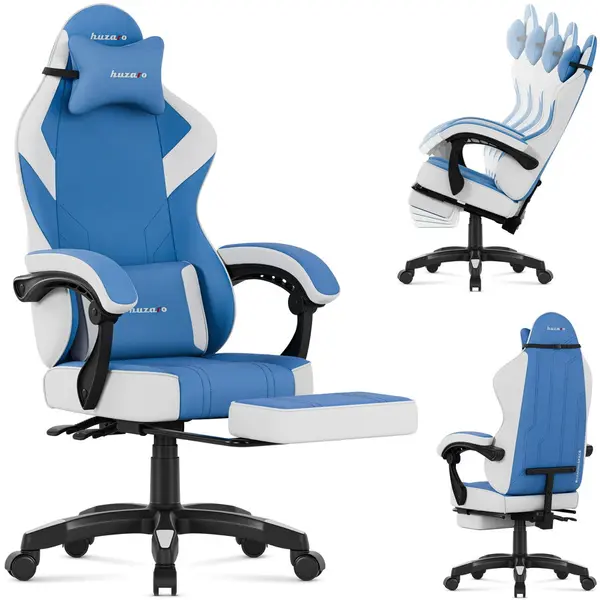 Huzaro Scaun gaming, Huzaro, Force 3.7, suport picioare, material respirabil, Albastru