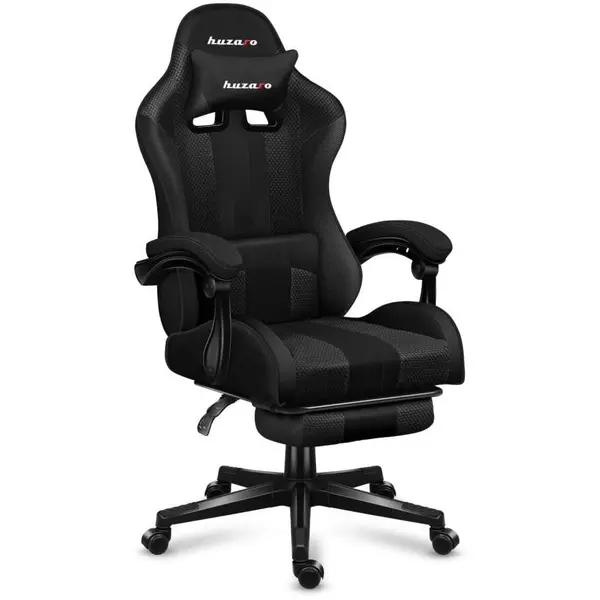 Huzaro Scaun gaming Huzaro HZ-Force 4.7, Mesh Carbon, Suport picioare, Cotiere moi, Perne lombara & cervicala, Cadru otel (Negru)