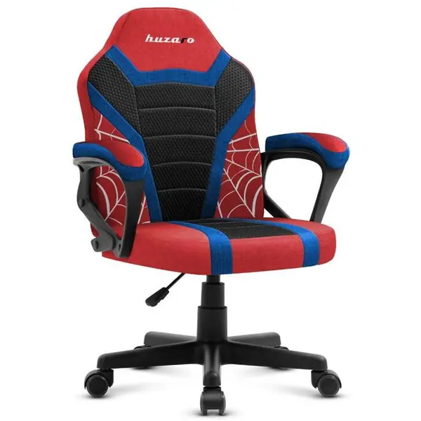 Huzaro Scaun gaming pentru copii Huzaro HZ-Ranger 1.0 Spider, Mesh respirabil, Cotiere moi, Roti din cauciuc, Reglaj inaltime, Design ergonomic (Negru/Rosu)