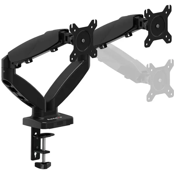 Huzaro Suport birou pentru 2 monitoare Huzaro Motion 2.2, 15 - 27, Reglabil, Aluminiu, Negru