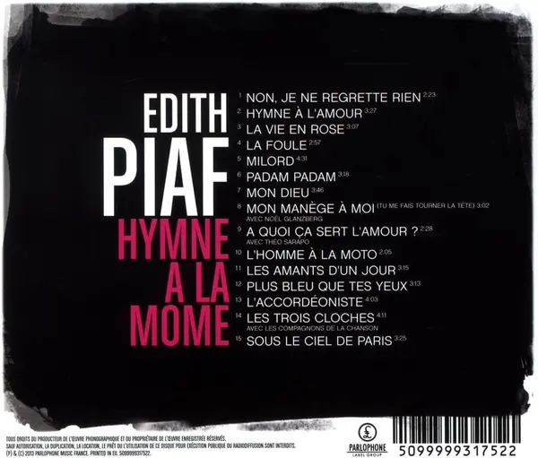Hymne A La Mome | Edith Piaf