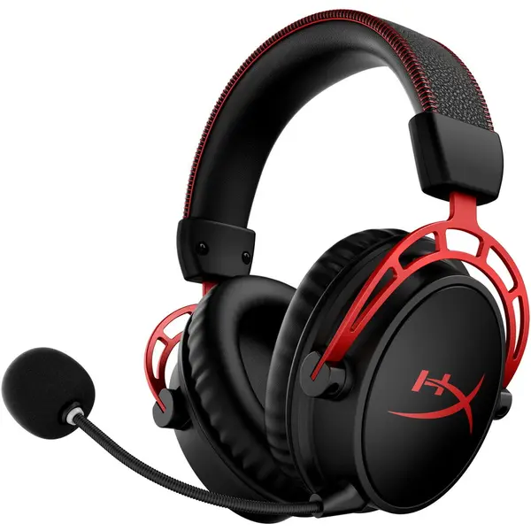Hyperx Casti gaming HyperX Cloud Alpha, Wireless, DTS virtual surround, Noice cancelling mic, Negru/Rosu