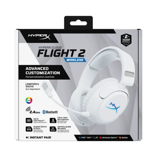 HyperX Cloud Flight 2 WL WHT GAM HS HyperX Cloud Flight 2 WL WHT GAM HS