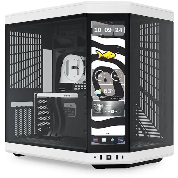 HYTE CARCASA HYTE Y70, Mid-Tower, Tempered Glass, 11 sloturi de expansiune, 4 sloturi 2.5, Alb - Negru / PANDA