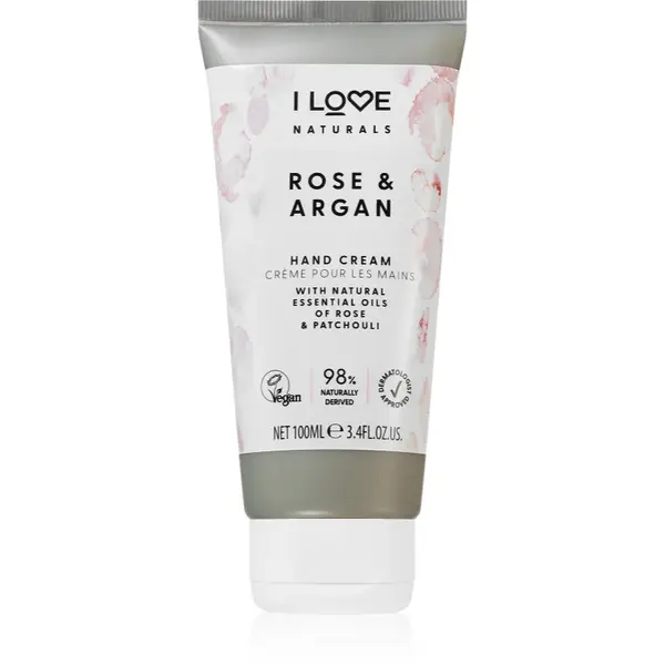 I Love Naturals Rose & Argan crema de maini hidratanta cu aromă de trandafiri 100 ml