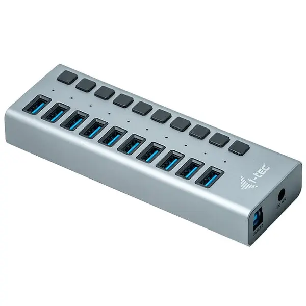 I-TEC Hub, I-tec , USB 3.0, 10 porturi, 48 W, Negru