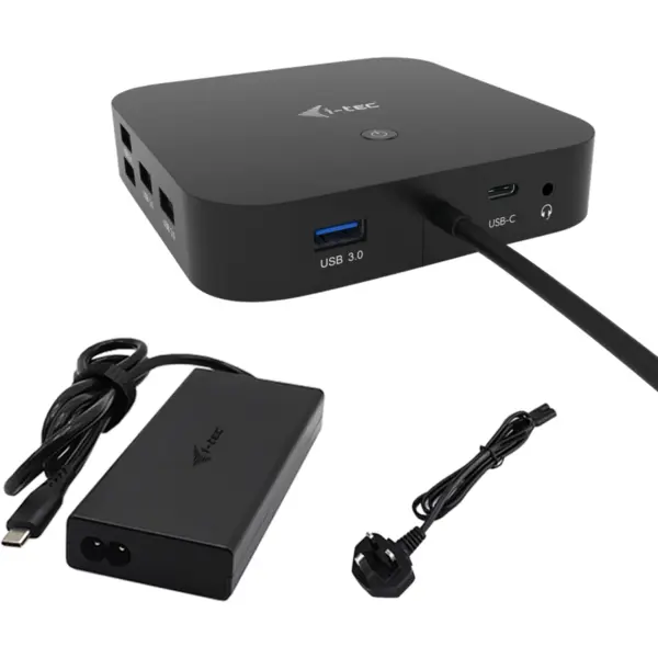 I-TEC Statie de andocare USB-C HDMI Dual DP Statie de andocare Livrare energie 100 W + incarcator universal i-tec 100 W