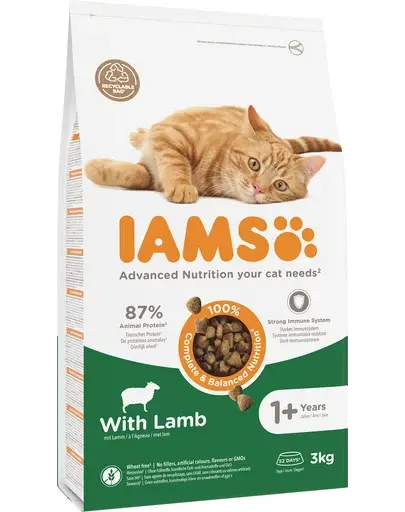 IAMS for Vitality pentru pisici adulte, cu miel 3 kg