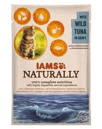 IAMS Naturally Adult cu Ton Sălbatic în Sos 85 g