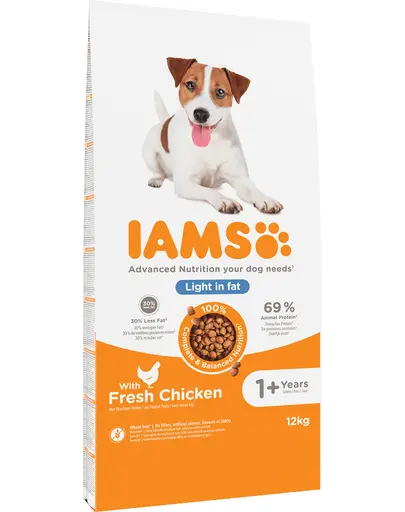 IAMS ProActive Health Adult Light in Fat for Sterilsed/Overweight Hrana uscata pentru caini sterilizati/supraponderali 12 kg