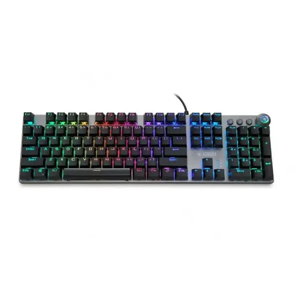 IBOX Tastatura, iBOX, Aurora K-4, 43.5 x 19.1 cm, QWERTY, Argintiu-Negru