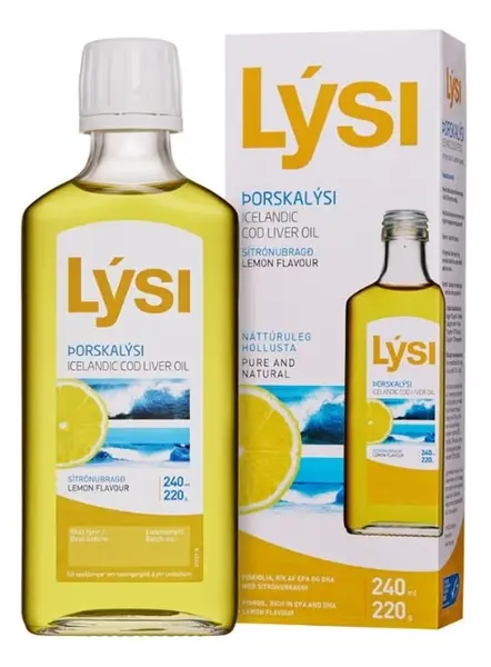 Icelandic Cod Liver Oil, lămâie, 240 ml, Lysi