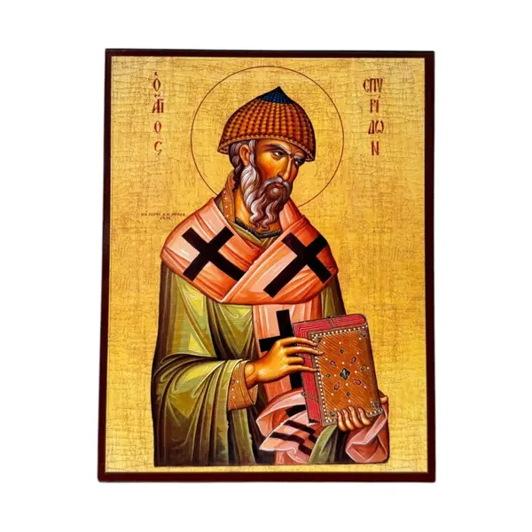 Icoana Sfantul Spiridon al Trimitundei - Episcopul Ciprului, pe Lemn - Default Title