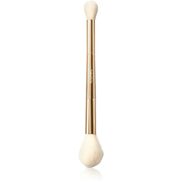 ICONIC London Highlight & Blush Brush pensulă cu două capete pentru fard de obraz și contur 1 buc
